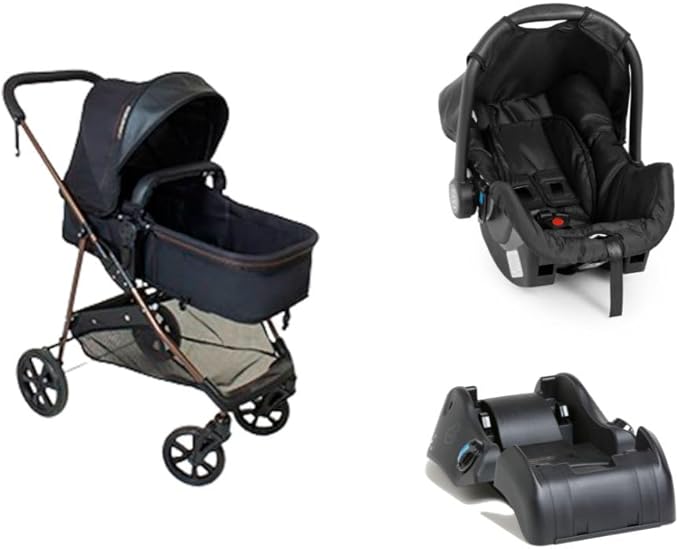  7 - Carrinho de Bebe Infantil Berço Passeio Moises Reversível Bebê Conforto Base Auto Napoli Galzerano