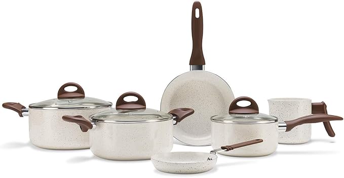 Brinox - Jogo de Panelas Antiaderente Ceramic Life 6 Peças Smart Plus - Vanilla