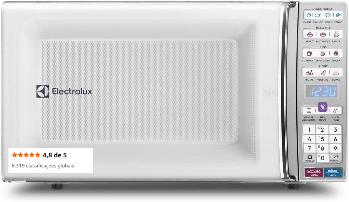 Micro-ondas Electrolux 34L Branco com Função Tira Odor e Manter Aquecido 127v MEO44