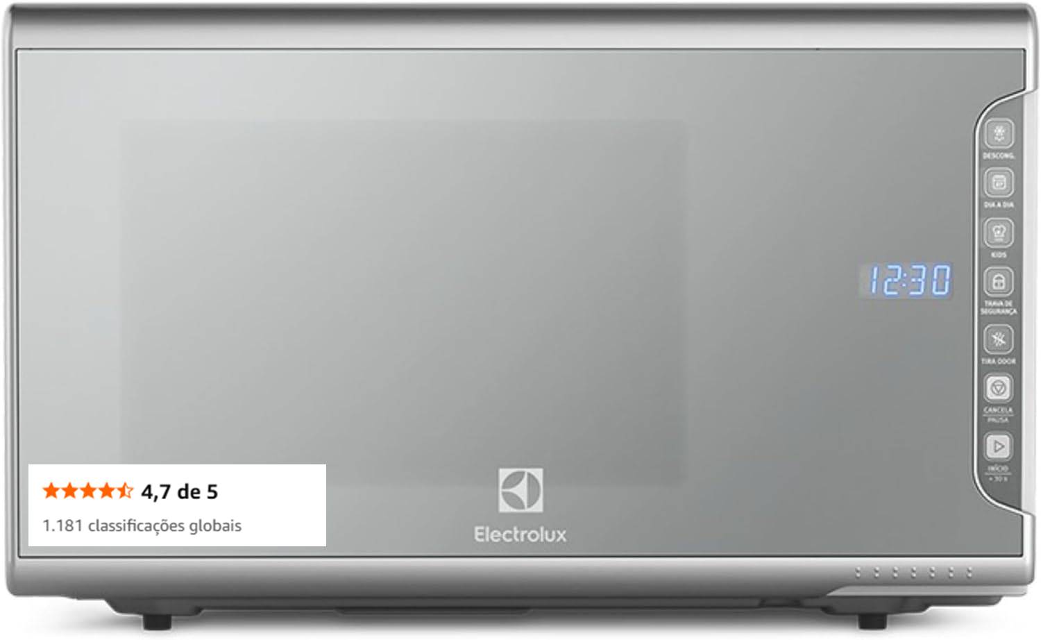 Micro-ondas Electrolux 31L Inox Espelhado com Painel Integrado e Função Tira Odor 127v MI41S