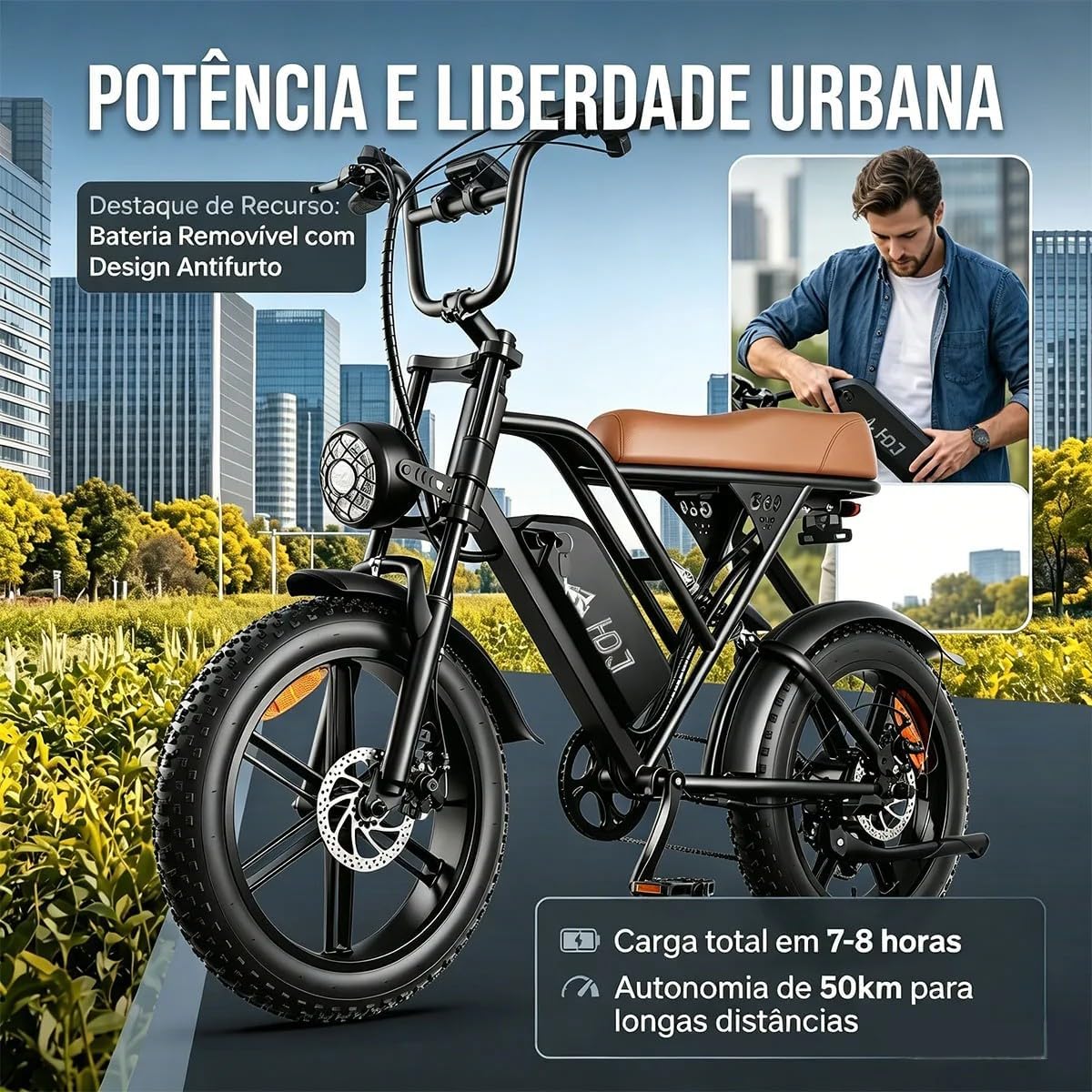 Bicicleta Elétrica HDJ G60