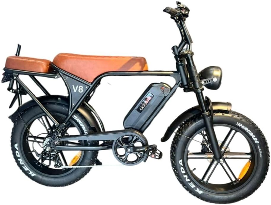 Bicicleta Elétrica Cicloarte 1000W - 2 Lugares - V8 Marrom